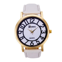 Geneva Women Watches Dress Clock Digital Pattern PU Leather Band Analog Quartz Wristwatch Relogio Feminino CF