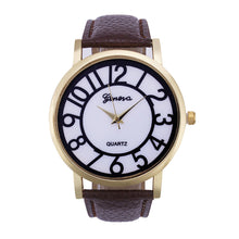 Geneva Women Watches Dress Clock Digital Pattern PU Leather Band Analog Quartz Wristwatch Relogio Feminino CF