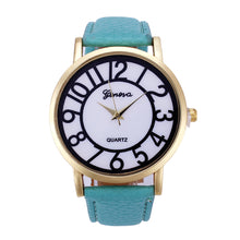 Geneva Women Watches Dress Clock Digital Pattern PU Leather Band Analog Quartz Wristwatch Relogio Feminino CF