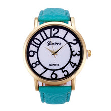 Geneva Women Watches Dress Clock Digital Pattern PU Leather Band Analog Quartz Wristwatch Relogio Feminino CF