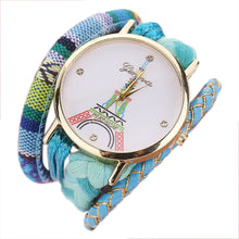 Geneva Women Watches Dress Clock Tower Pattern Womenweaving Miracle Wrap Watch Relogio Feminino CF