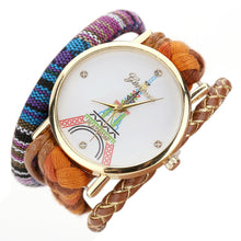 Geneva Women Watches Dress Clock Tower Pattern Womenweaving Miracle Wrap Watch Relogio Feminino CF