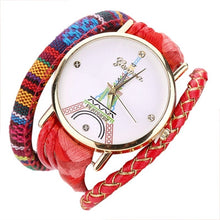 Geneva Women Watches Dress Clock Tower Pattern Womenweaving Miracle Wrap Watch Relogio Feminino CF