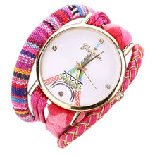 Geneva Women Watches Dress Clock Tower Pattern Womenweaving Miracle Wrap Watch Relogio Feminino CF