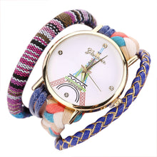 Geneva Women Watches Dress Clock Tower Pattern Womenweaving Miracle Wrap Watch Relogio Feminino CF