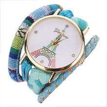Geneva Women Watches Dress Clock Tower Pattern Womenweaving Miracle Wrap Watch Relogio Feminino CF