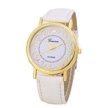 Geneva Women Watches Dress Clock PU Leather Band Bracelet Analog Quartz Wrist Watch Relogio Feminino CF