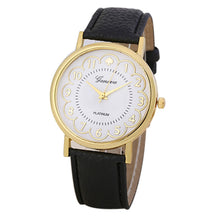 Geneva Women Watches Dress Clock PU Leather Band Bracelet Analog Quartz Wrist Watch Relogio Feminino CF