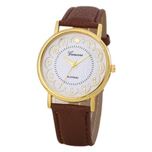 Geneva Women Watches Dress Clock PU Leather Band Bracelet Analog Quartz Wrist Watch Relogio Feminino CF