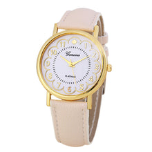 Geneva Women Watches Dress Clock PU Leather Band Bracelet Analog Quartz Wrist Watch Relogio Feminino CF