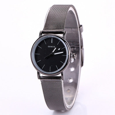 Geneva Women Watches Dress Clock Stainless Steel Mesh Band Quartz Wrist Watch Relogio Feminino Gift CF