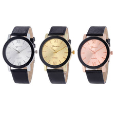 Geneva Women Watches Dress Elegant Clock PU Leather Band Gold Silver Date Wrist Watch Relogio Feminino CF