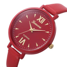 Geneva Women Watches Leisure Time Dress Clock PU Leather Band Analog Simple Clock Watch Relogio Feminino CF