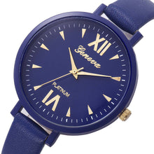 Geneva Women Watches Leisure Time Dress Clock PU Leather Band Analog Simple Clock Watch Relogio Feminino CF