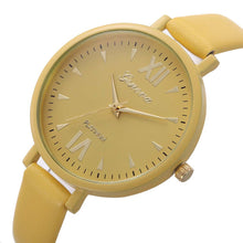 Geneva Women Watches Leisure Time Dress Clock PU Leather Band Analog Simple Clock Watch Relogio Feminino CF