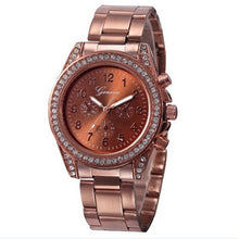 Geneva Women Watches Rhinestone Crystal Dress Clock Ladies Stainless Steel Band Quartz Watch Relogio Feminino CF