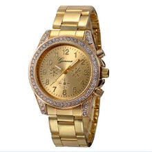 Geneva Women Watches Rhinestone Crystal Dress Clock Ladies Stainless Steel Band Quartz Watch Relogio Feminino CF