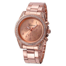 Geneva Women Watches Rhinestone Crystal Dress Clock Ladies Stainless Steel Band Quartz Watch Relogio Feminino CF