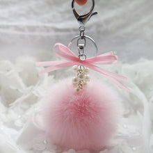Key Chain Faux Rabbit Fur Ball Keychain Bag Plush Car Keys Ring Car Keyring Pendant Gift for girl CF
