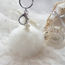 Key Chain Faux Rabbit Fur Ball Keychain Bag Plush Car Keys Ring Car Keyring Pendant Gift for girl CF