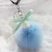 Key Chain Faux Rabbit Fur Ball Keychain Bag Plush Car Keys Ring Car Keyring Pendant Gift for girl CF