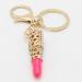 Key Chain Lady's Cute Gold Zinc Alloy Crystal Lipstick Keyring Pendant Bag Purse Decor Car Keychain CF