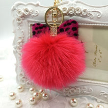 Key chain Fluffy Faux Rabbit Fur Ball Charm Car Keychain Handbag Solid Charm Key Ring Gift CF