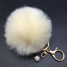 Key chain Fluffy Faux Rabbit Fur Ball Charm Car Keychain Handbag Solid Charm Key Ring Gift CF