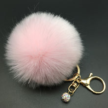 Key chain Fluffy Faux Rabbit Fur Ball Charm Car Keychain Handbag Solid Charm Key Ring Gift CF