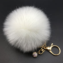 Key chain Fluffy Faux Rabbit Fur Ball Charm Car Keychain Handbag Solid Charm Key Ring Gift CF