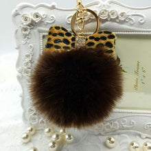 Key chainFluffy Faux Rabbit Fur Ball Bowknot Charm Car Keychain Handbag Charm Key Ring Gift CF