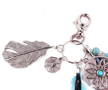 Keychain Bohemia Dreamcatcher Feather Key chain Bag Plush Key Ring Car Keys Pendant Gift CF