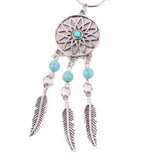 Keychain Bohemia Dreamcatcher Feather Key chain Bag Plush Key Ring Car Keys Pendant Gift CF