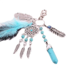 Keychain Bohemia Dreamcatcher Feather Key chain Bag Plush Key Ring Car Keys Pendant Gift CF