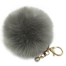 Keychain Fluffy Faux Rabbit Fur Ball Charm Plush Car Key Ring for bag Pendant Gift CF