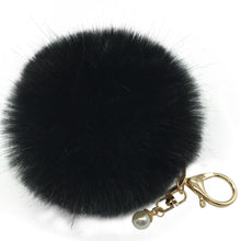 Keychain Fluffy Faux Rabbit Fur Ball Charm Plush Car Key Ring for bag Pendant Gift CF