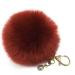 Keychain Fluffy Faux Rabbit Fur Ball Charm Plush Car Key Ring for bag Pendant Gift CF
