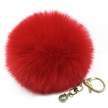 Keychain Fluffy Faux Rabbit Fur Ball Charm Plush Car Key Ring for bag Pendant Gift CF