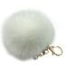 Keychain Fluffy Faux Rabbit Fur Ball Charm Plush Car Key Ring for bag Pendant Gift CF