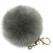 Keychain Fluffy Faux Rabbit Fur Ball Charm Plush Car Key Ring for bag Pendant Gift CF