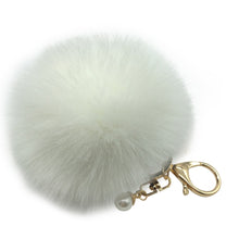 Keychain Fluffy Faux Rabbit Fur Ball Charm Plush Car Key Ring for bag Pendant Gift CF