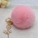 Keychain Rabbit Fur Dancing Angel Rhinestone Ball Bag Plush Car Key Ring Charm Car Key Pendant gift CF