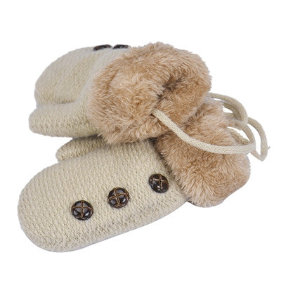 Knitted Gloves Children Warm Rope Mittens Boy Leaf Girl Glove CF