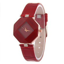 Ladies Dress Watches Women Crystal Rhinestone PU Leather Band Clock Relogio Feminino Quartz Watch CF