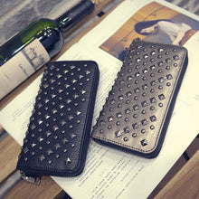 Lady Women Wallet PU Leather Clutch WalletS Long Card Punk Rivet Pattern bolsa feminina CF