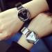 Lover's Watch 2PCS Unique Hollowedout Triangular Dial Black Watches Clock Relogio Masculino CF