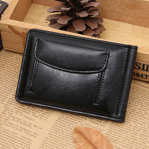 Men Leather Card Cash Receipt Holder Organizer Bifold Wallet Purse Coin Purse Pouch ID Card Dollar Package CF