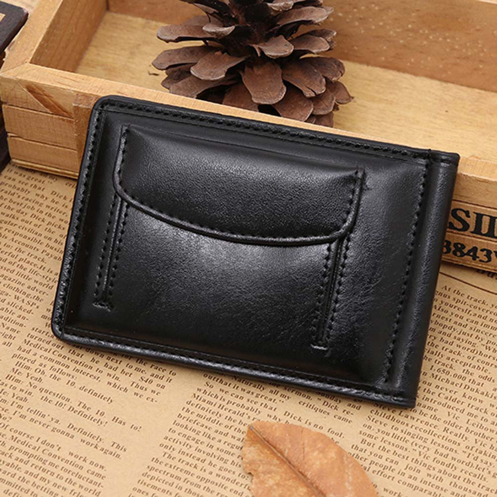 Men Leather Card Cash Receipt Holder Organizer Bifold Wallet Purse Coin Purse Pouch ID Card Dollar Package CF
