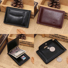 Men Leather Card Cash Receipt Holder Organizer Bifold Wallet Purse Coin Purse Pouch ID Card Dollar Package CF