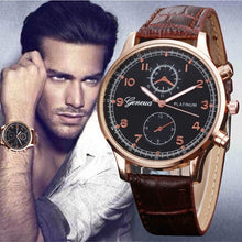 Men Watch Top Luxury Retro Design PU Leather Band Geneva Analog Quartz Watch Relogio Masculino CF